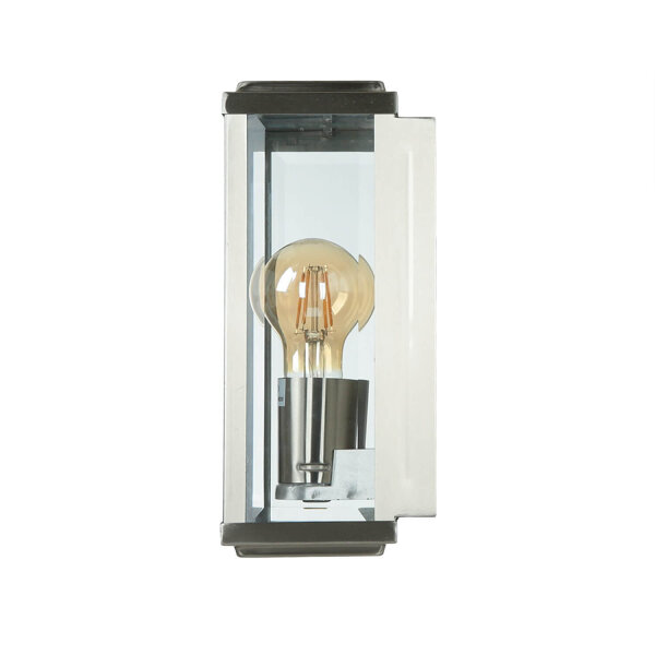 Applique murale dextérieur moderne carrée E27 argent satiné