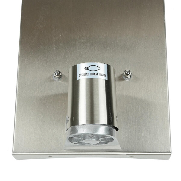 Applique murale dextérieur moderne carrée E27 argent satiné