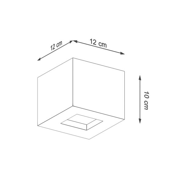 Lampe en béton murale carrée H : 12 cm petite Up Down indirecte