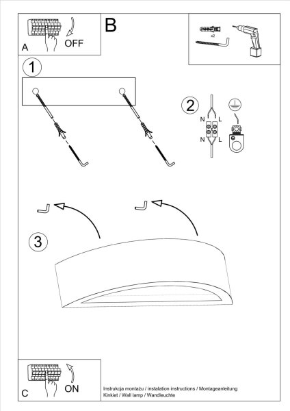 Applique Up Down béton 40 cm indirect E27 intérieur