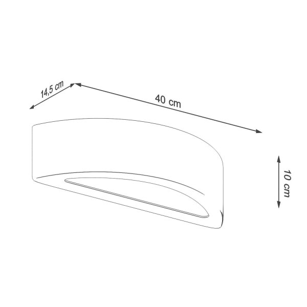 Applique Up Down béton 40 cm indirect E27 intérieur