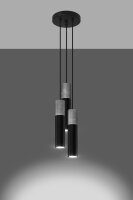 Lampe à suspendre Noir Gris Ø 20 cm...