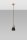 Lampe à suspendre Noir Béton Bois Scandinave Ø 12 cm