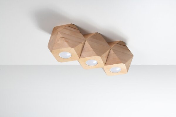 Plafonnier 3 flammes 36 cm petit bois GU10 confortable