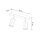 Plafonnier bois allongé 30 cm 2 flammes GU10 Moderne