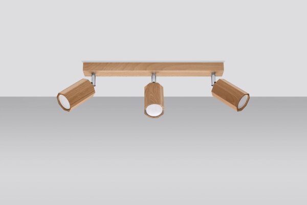 Projecteur de plafond 3 flammes GU10 orientable L : 45 cm Bois