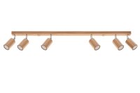 Plafonnier en bois 120 cm de long 6x GU10 réglable
