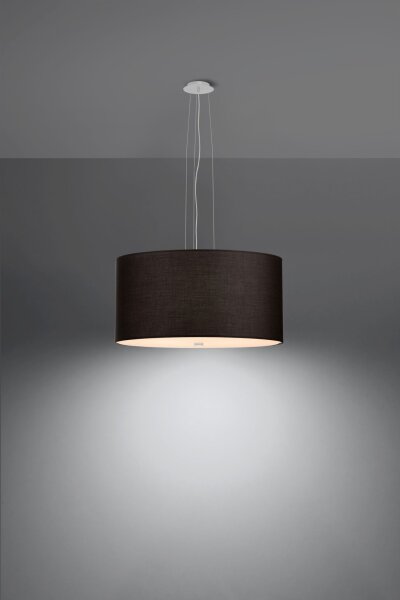 Suspension Tissu Verre Ø 50 cm Noir éblouissant rond