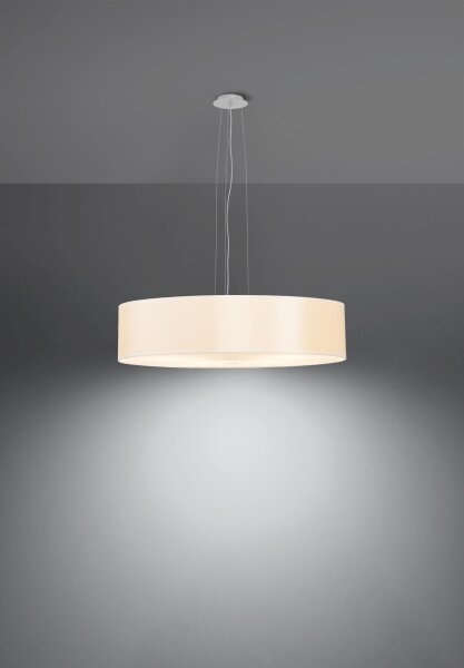 Lampe à suspendre tissu verre Ø 50 cm rond blanc 5x E27 ZIROLI