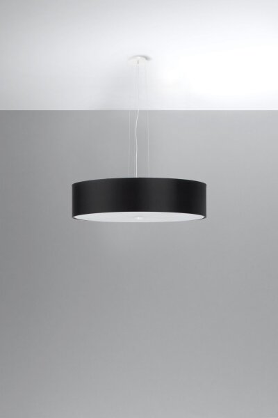 Suspension ronde Ø 50 cm Noir faible éblouissement Tissu Verre