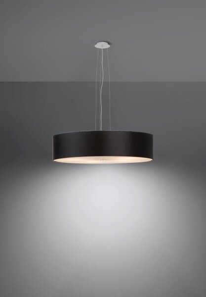 Suspension ronde Ø 50 cm Noir faible éblouissement Tissu Verre