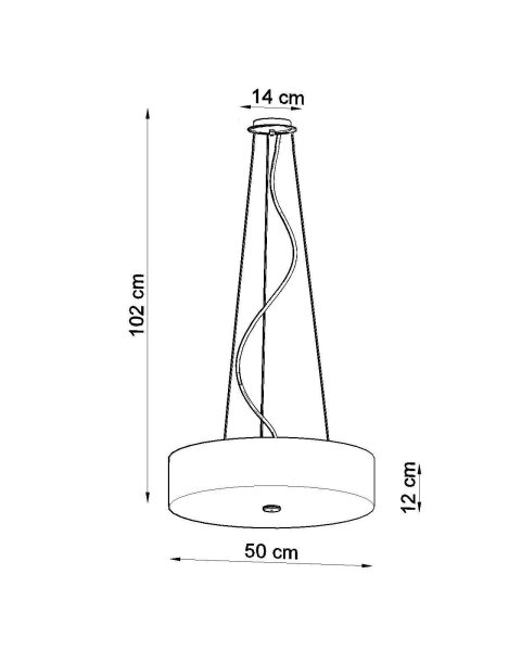 Suspension ronde Ø 50 cm Noir faible éblouissement Tissu Verre