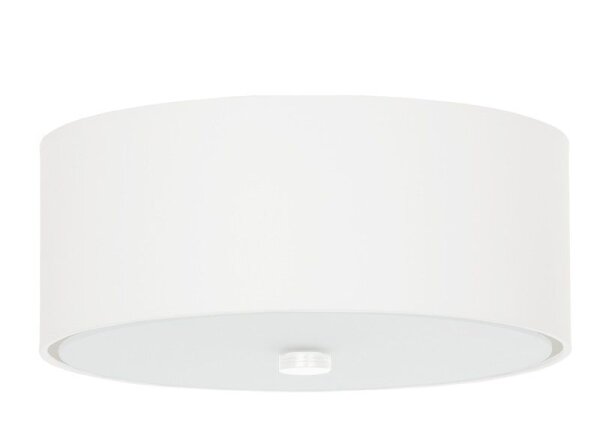 Lampe de plafond blanc tissu verre Ø 30 cm rond faible éblouissement 3x E27