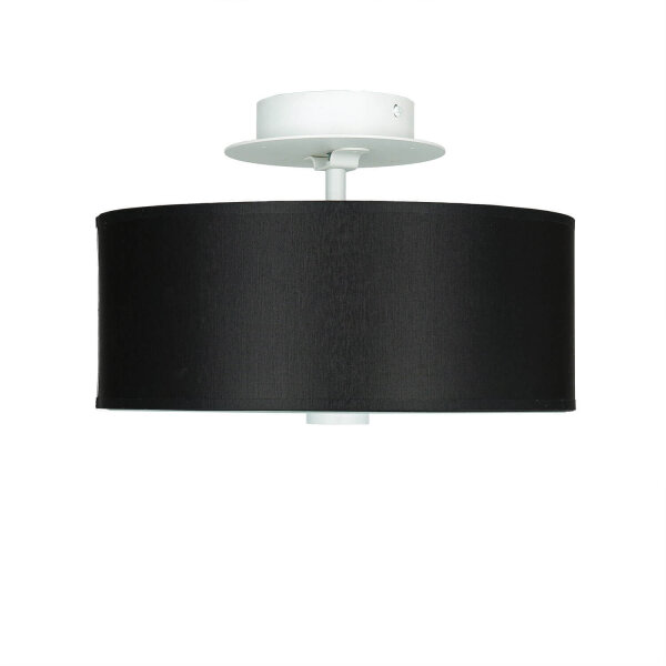 Plafonnier rond noir Ø 30 cm faible éblouissement tissu verre