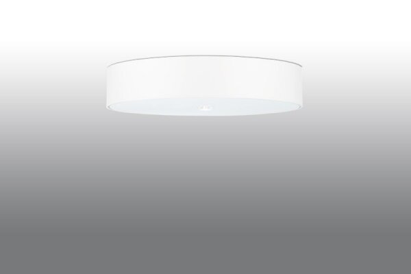 Plafonnier rond Ø 50 cm Blanc Tissu Verre faible éblouissement 5x E27