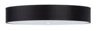 Plafonnier noir &Oslash; 80 cm rond tissu verre 6x E27