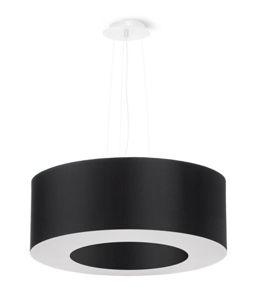 Lampe à suspendre ronde Ø 50 cm Noir Tissu Moderne SANNY