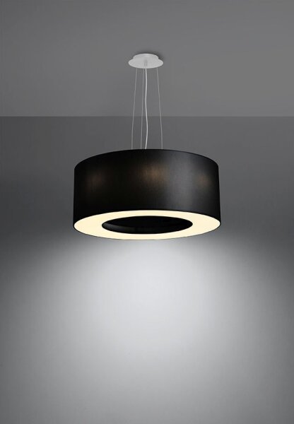 Lampe à suspendre ronde Ø 50 cm Noir Tissu Moderne SANNY