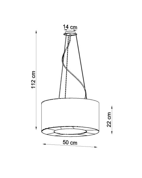 Lampe à suspendre ronde Ø 50 cm Noir Tissu Moderne SANNY