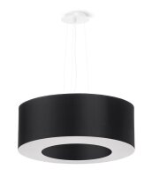 Lampe &agrave; suspendre ronde &Oslash; 50 cm Noir Tissu...