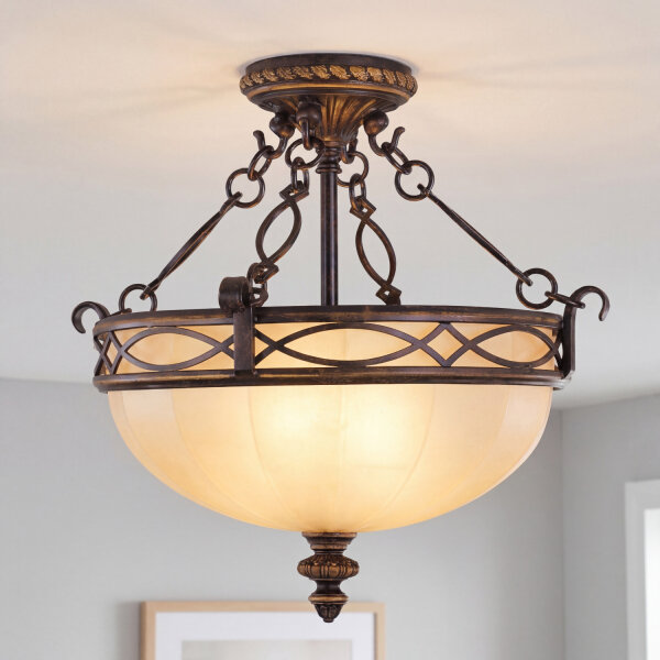 Plafonnier ANABELL 1 Crème Lampe rustique Couloir