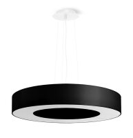 Suspension tissu noir &Oslash; 50 cm rond 5x E27