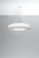 Suspension ronde en tissu Ø 70 cm Blanc faible...