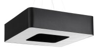Suspension noir 80 cm large tissu 8x E27 carré