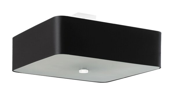 Plafonnier tissu verre L : 45 cm carré noir
