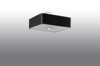 Plafonnier tissu verre L : 45 cm carré noir