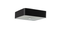 Lampe de plafonnier noir tissu verre carré L : 55 cm