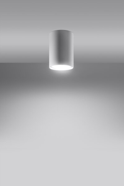 Spot apparent blanc métal rond Ø 6 cm H : 10 cm petit GU10