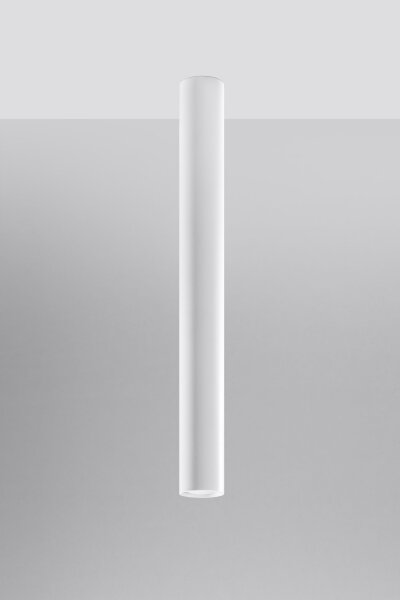 Plafonnier haut blanc 60 cm Ø 6 cm étroit GU10