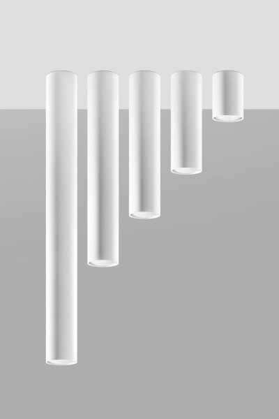Plafonnier haut blanc 60 cm Ø 6 cm étroit GU10