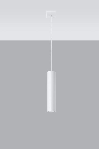 Lampe à suspendre Blanc Métal Ø 6 cm Cylindre GU10 étroit