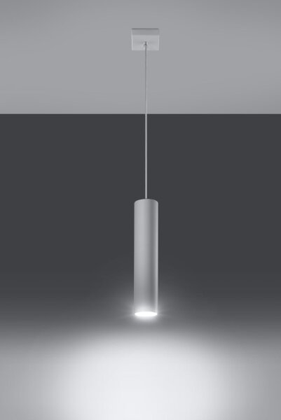 Lampe à suspendre Blanc Métal Ø 6 cm Cylindre GU10 étroit
