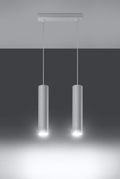 Suspension blanche à 2 flammes GU10 réglable en hauteur