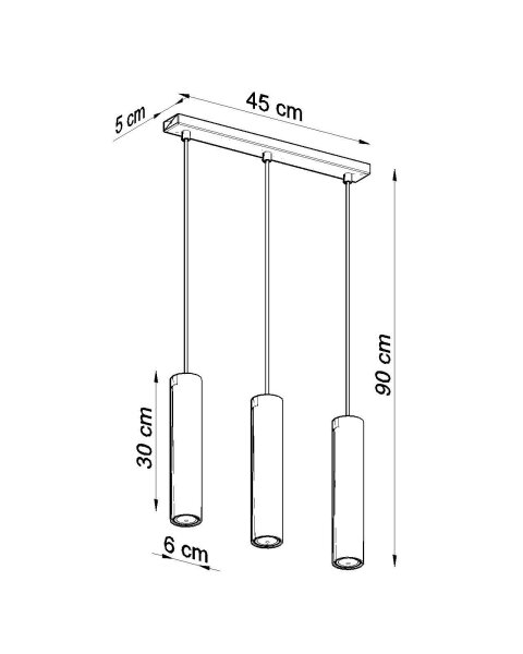 Lampe à suspendre Table de salle à manger blanche 3 flammes GU10 réglable en hauteur