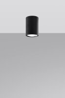 Plafonnier noir petit Ø 6 cm métal GU10...