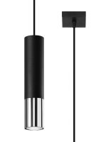 Lampe à suspendre EDYTH Noir Chrome Métal...