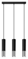 Lampe à suspendre métal noir chrome 3...