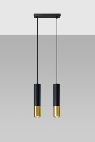 Suspension noir or orientable 2 flammes GU10
