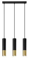 Lampe &agrave; suspendre 3 flammes L : 45 cm noir or...