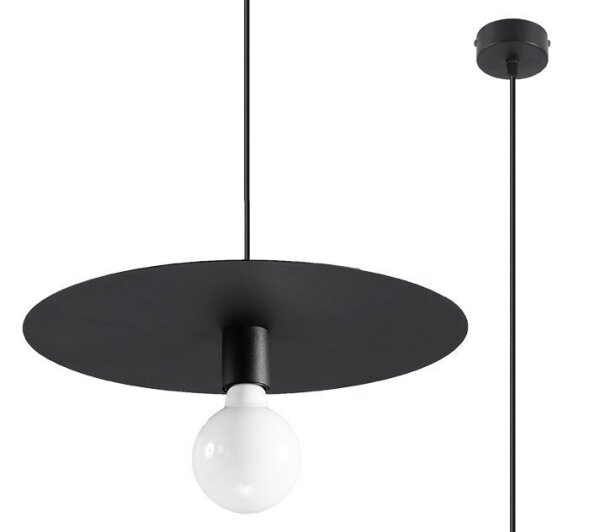 Lampe à suspendre ronde Noir Métal Ø 40 cm Moderne E27