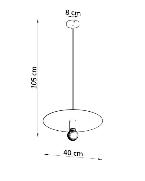 Lampe à suspendre ronde Noir Métal Ø 40 cm Moderne E27
