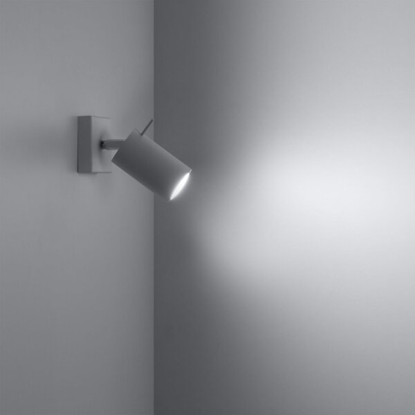 Spot mural blanc L : 8 cm petit métal orientable