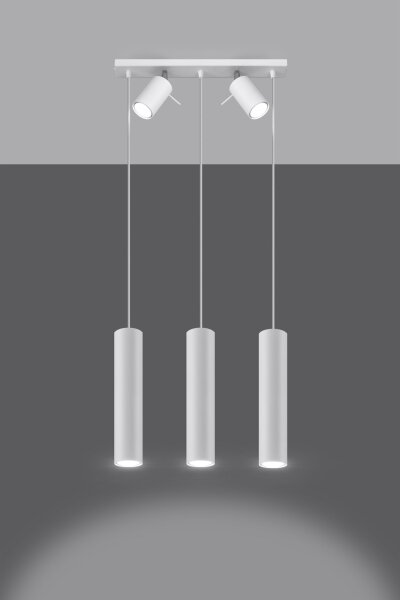Suspension Plafonnier Blanc Métal 5 flammes