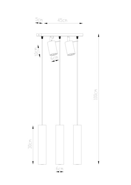 Suspension Plafonnier Blanc Métal 5 flammes