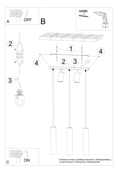 Suspension Plafonnier Blanc Métal 5 flammes
