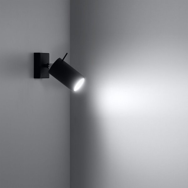 Spot mural noir ajustable L : 8 cm petit métal GU10